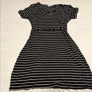 Calvin Klein Black and White Midi Dress